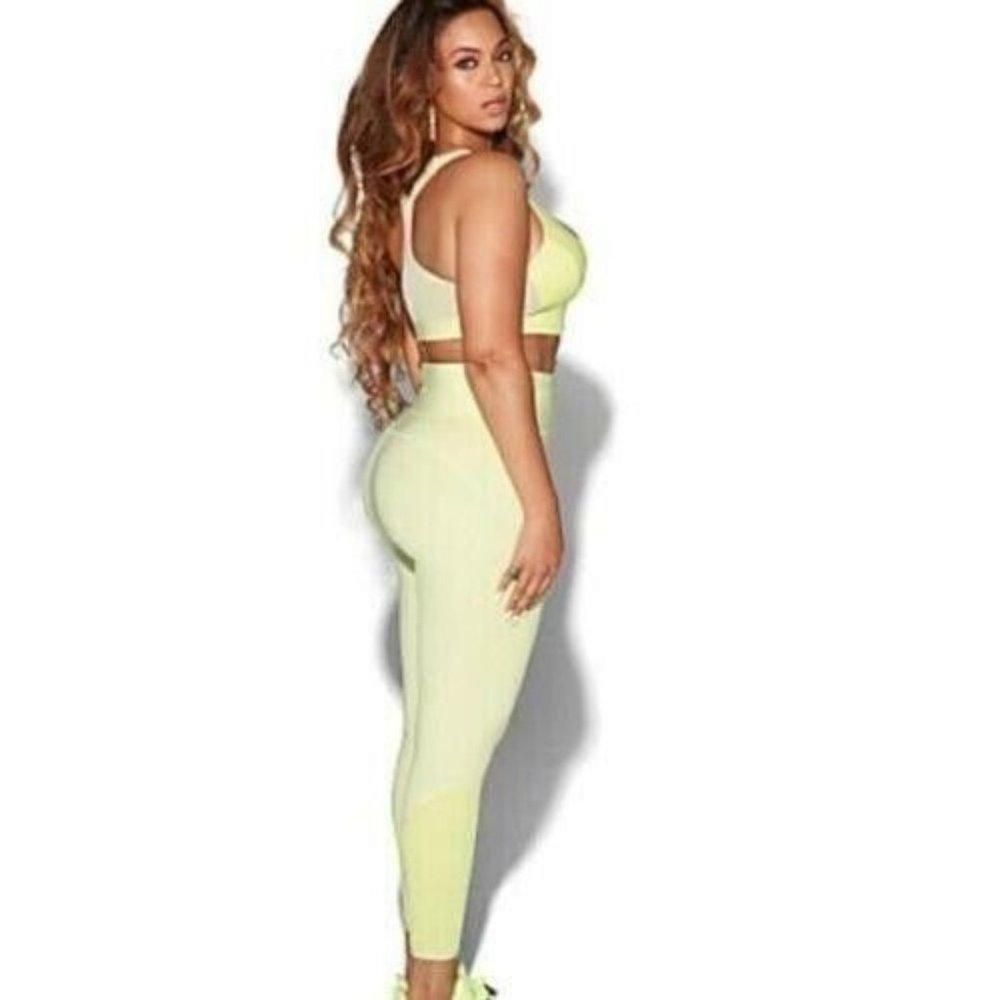Adidas x Ivy Park H25365 Rib Panel Tights Yellow ( 3X )